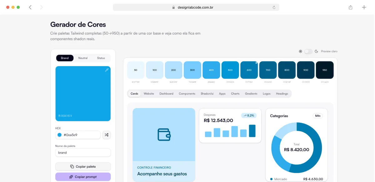Gerador de Cores preview